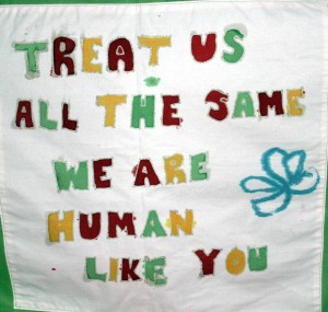 Treat us the same health banner
