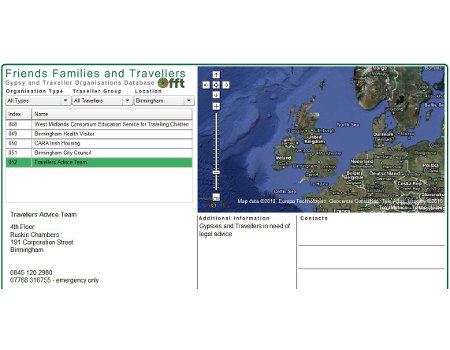 New Gypsy Traveller Organisation Map