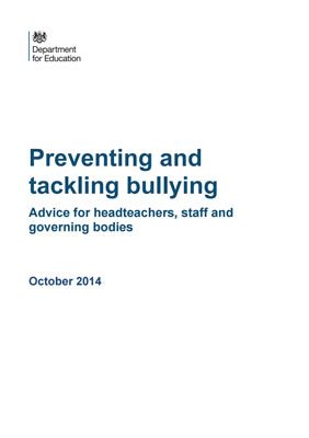thumbnail of report cover for 'Preventing and tackling bullying, advice for headteachers, staff and governing bodies'