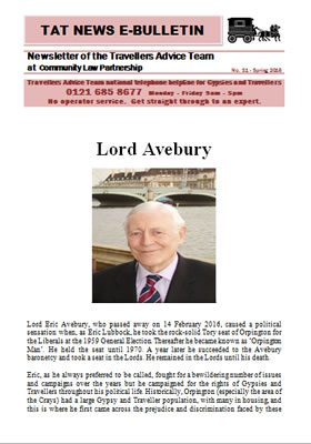 Picture of article in the TAT News E-Bulletin about Lord Avebury