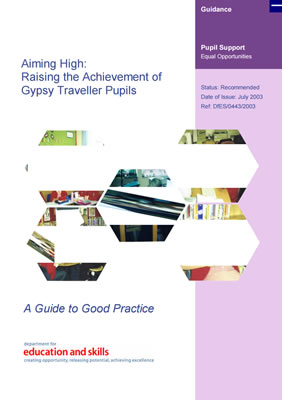 thumbnail of report cover for 'Aiming High: Raising the Achievement of Gypsy Traveller pupils'