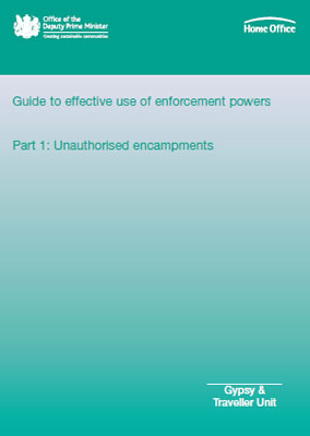 Front page of Home Office report 'Guide to effective use of enforcement powers, Part 1: Unauthorised encampments'