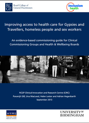 thumbnail of report cover for 'Improving access to health care for Gypsies and Travellers, homeless people and sex workers' for inclusion health