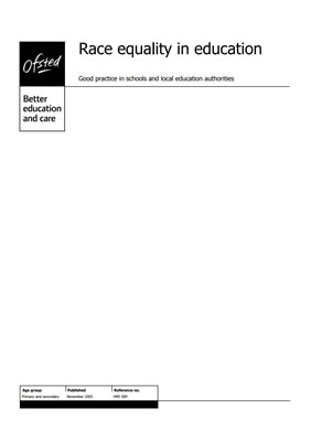 thumbnail of report cover for 'Race equality in education' by Ofsted