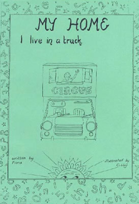 Front page of 'my home, I live in a truck' booklet