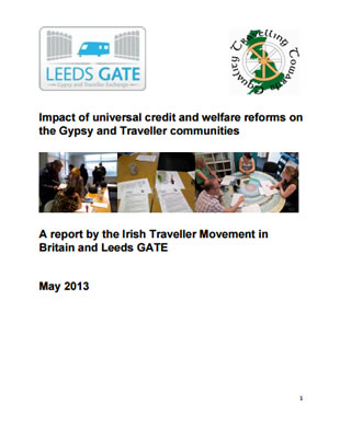 thumbnail of report cover for 'Impact of universal credit and welfare reforms on the Gypsy and Traveller communities'