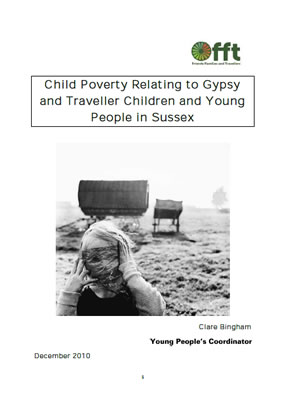 Front page of report 'Child Poverty Relating to Gypsy and Traveller Children and Young People in Sussex'