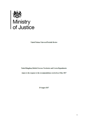 Thumbnail of report cover for 'Ministry of Justice United Nations Universal Periodic Review' 2017
