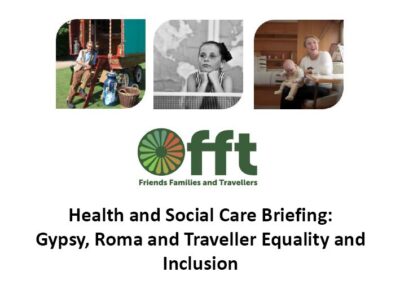 Thumbnail of front cover of 'Health and Social Care Briefing: Gypsy, Roma and Traveller Equality and Inclusion'
