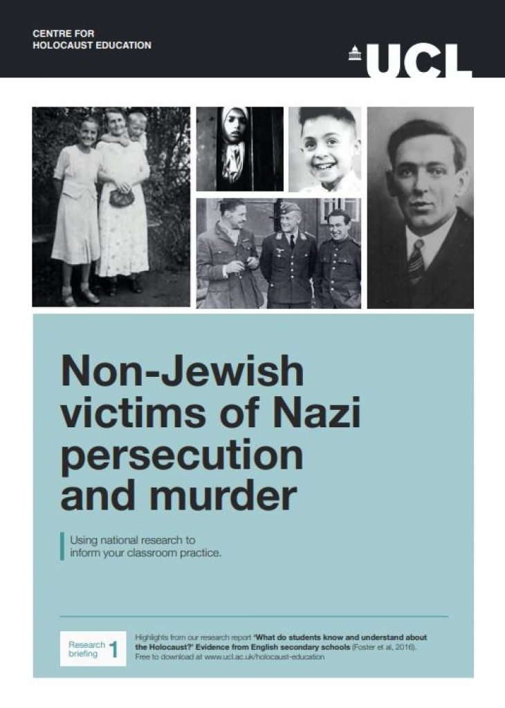 Picture of a flyer for 'Non-Jewish victims of Nazi persecution and murder'