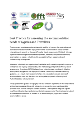 thumbnail of document 'Best practice for assessing the accommodation needs of Gypsies and Travellers'